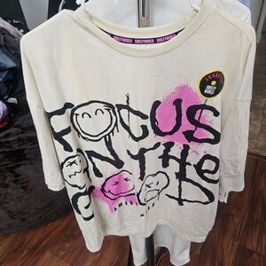 Kids Cream and Pink Graphic Tee